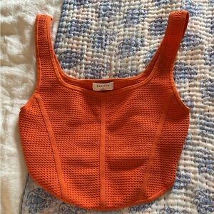 Babaton Orange Knit Tank Top